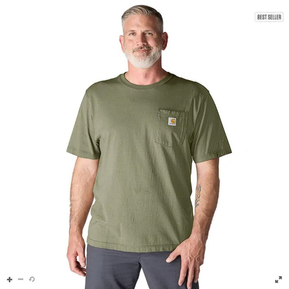 CARHARTT Men's Iconic K87 Pocket T-Shirt Size 2XL In Dusty Olive